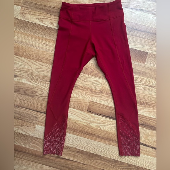 Lululemon Athletica Tight Stuff II Tight Leggings Reflective Womens Red Size 4 - Picture 1 of 15